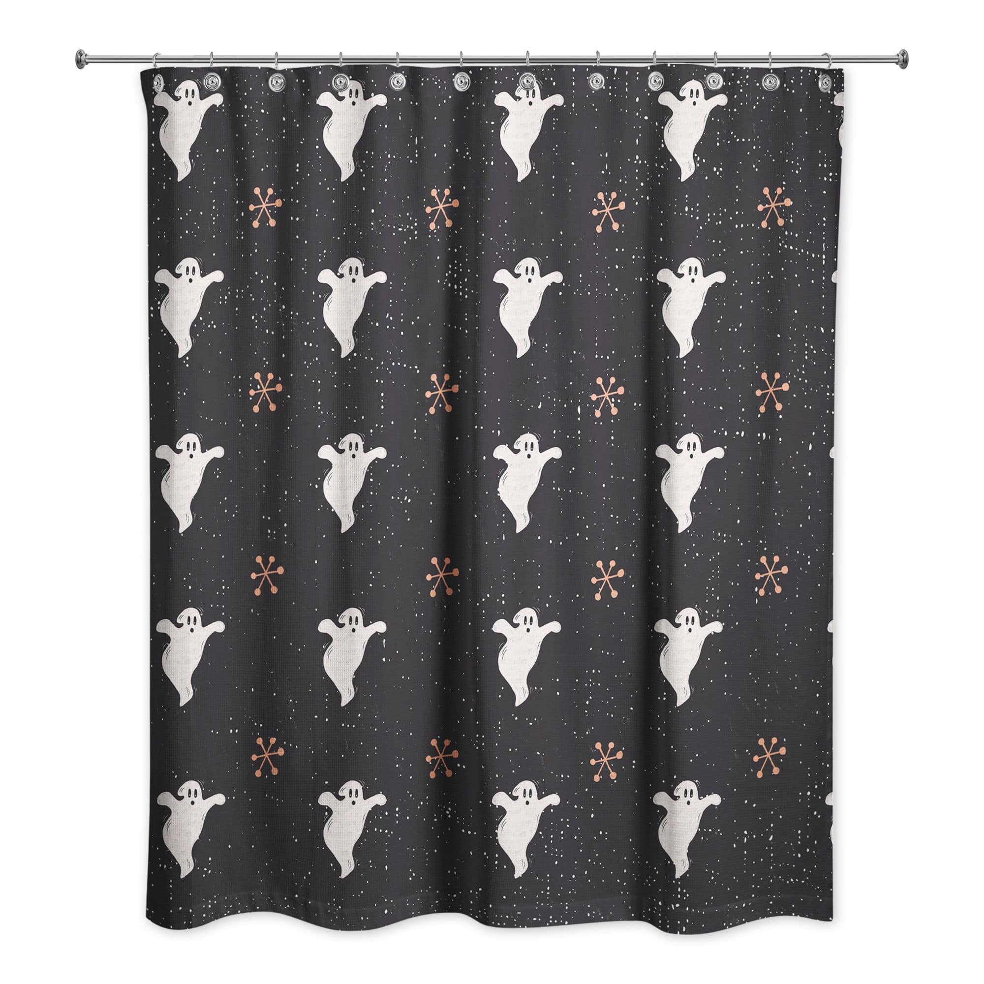Retro Ghost Pattern Shower Curtain